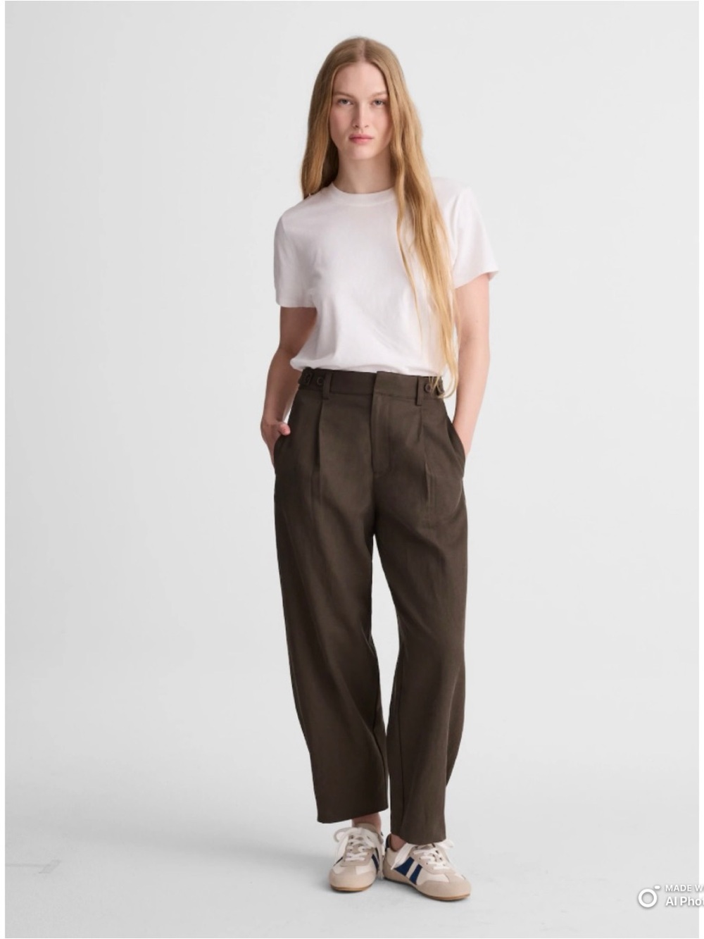 Madewell The Barrel Leg Pant in Drapey Twill Burnished Olive Green Size 12 NWT